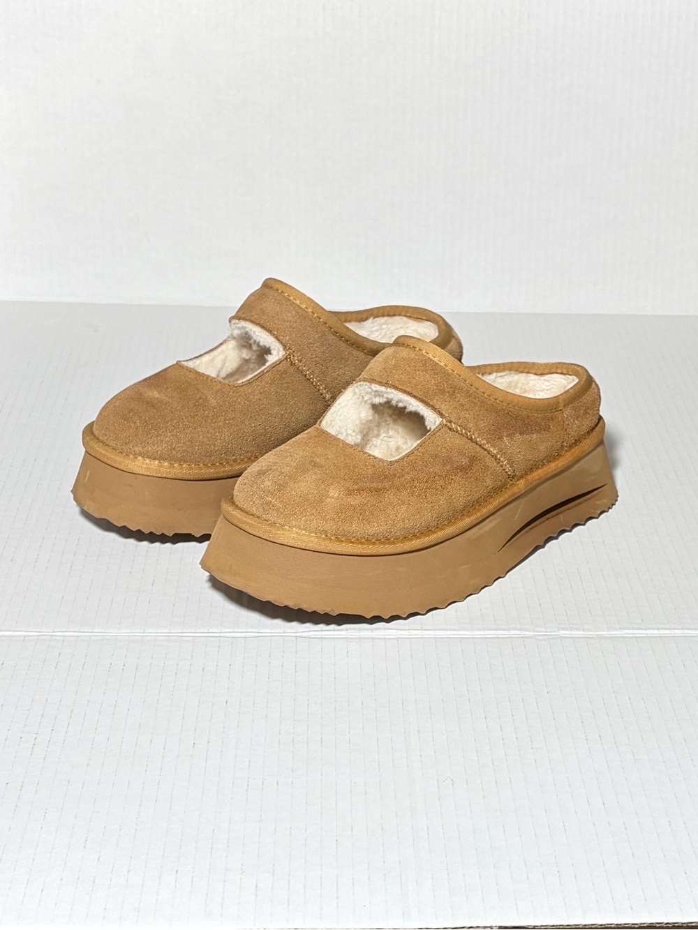 VILANVA Sherpa Mary Jane Platform Slippers